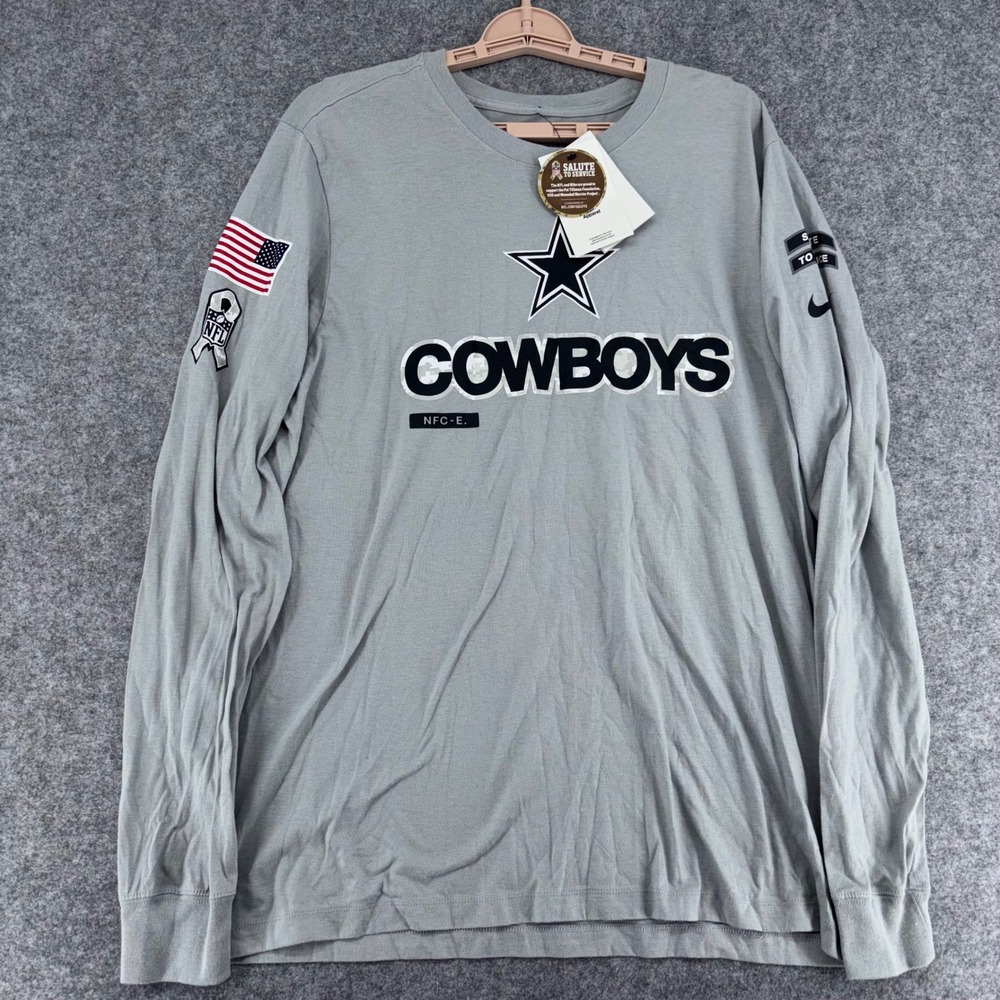 Nike Dallas Cowboys Salute to Service Long Sleeve Shirt Grey NKAC-04R-A29-CKK L